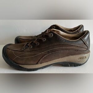 KEEN Toyah Brown Leather Gorpcore Hiking Oxford Shoes 9